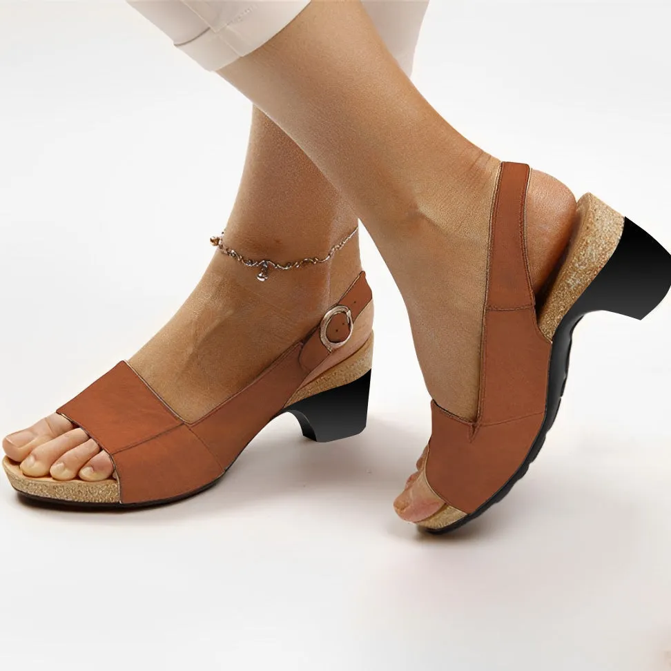 Women Sandal Breathable Arch Support Wedge Slip On Vintage Summer