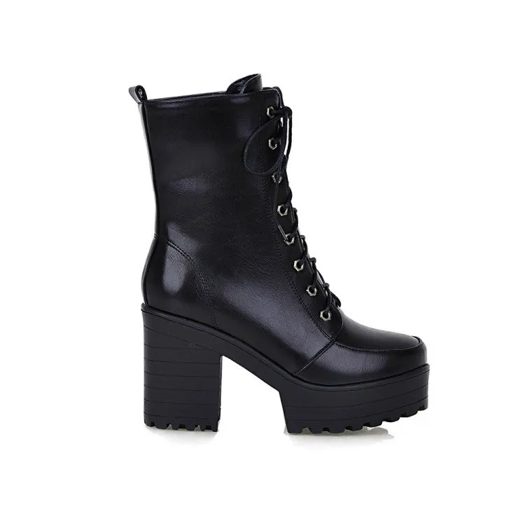 Women's High Heels Short Motorcycle Boots