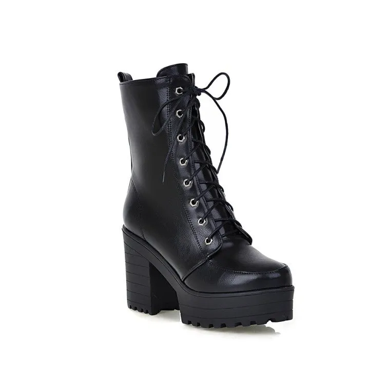 Women's High Heels Short Motorcycle Boots