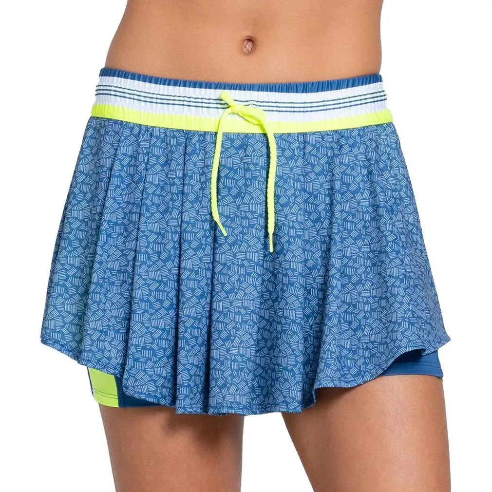 Women`s High Waist Ace of Steel Tennis Skort Blue