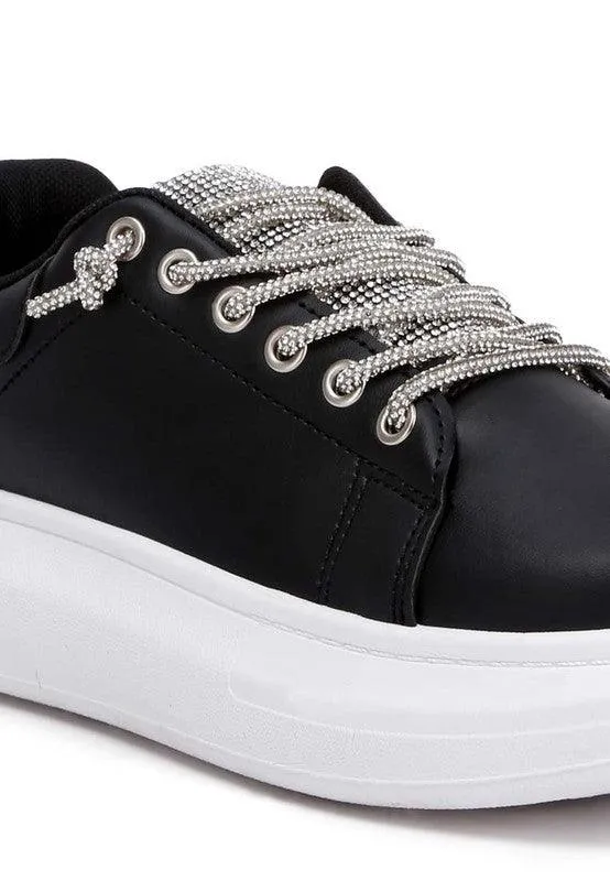 Women's Tennis Shoes Jaxen Rhinestones Lace Up Sneakers