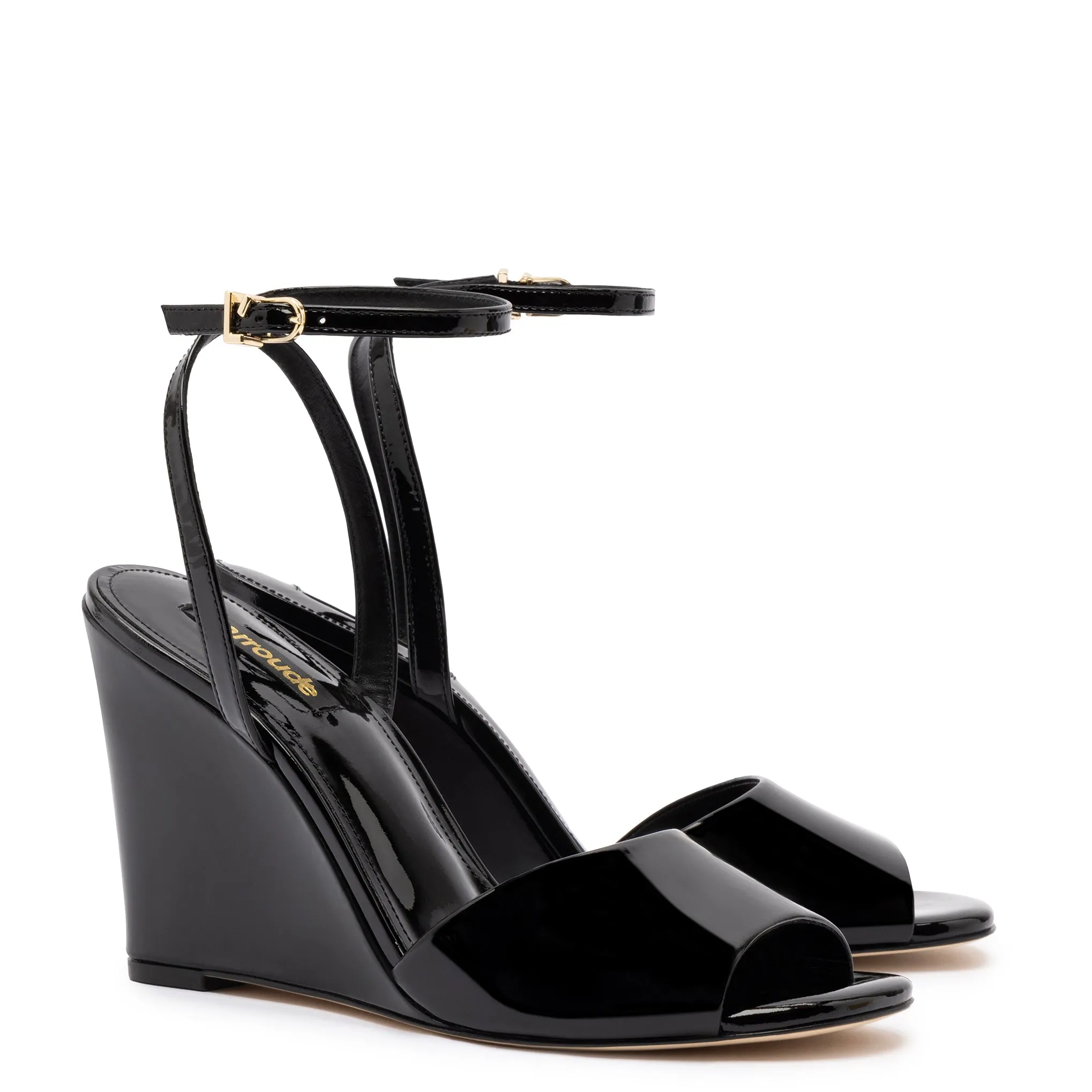 Yves Wedge In Black Patent Leather